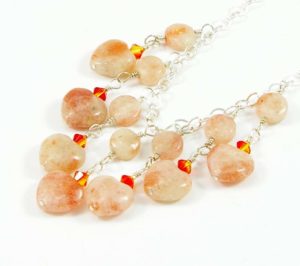 sunstone heart necklace